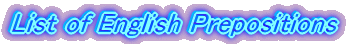 List of English Prepositions