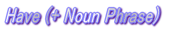 Have (+ Noun Phrase)
