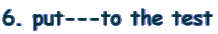 6. put---to the test